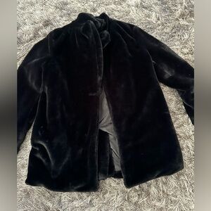 Elegant Black Faux Fur Women's Coat